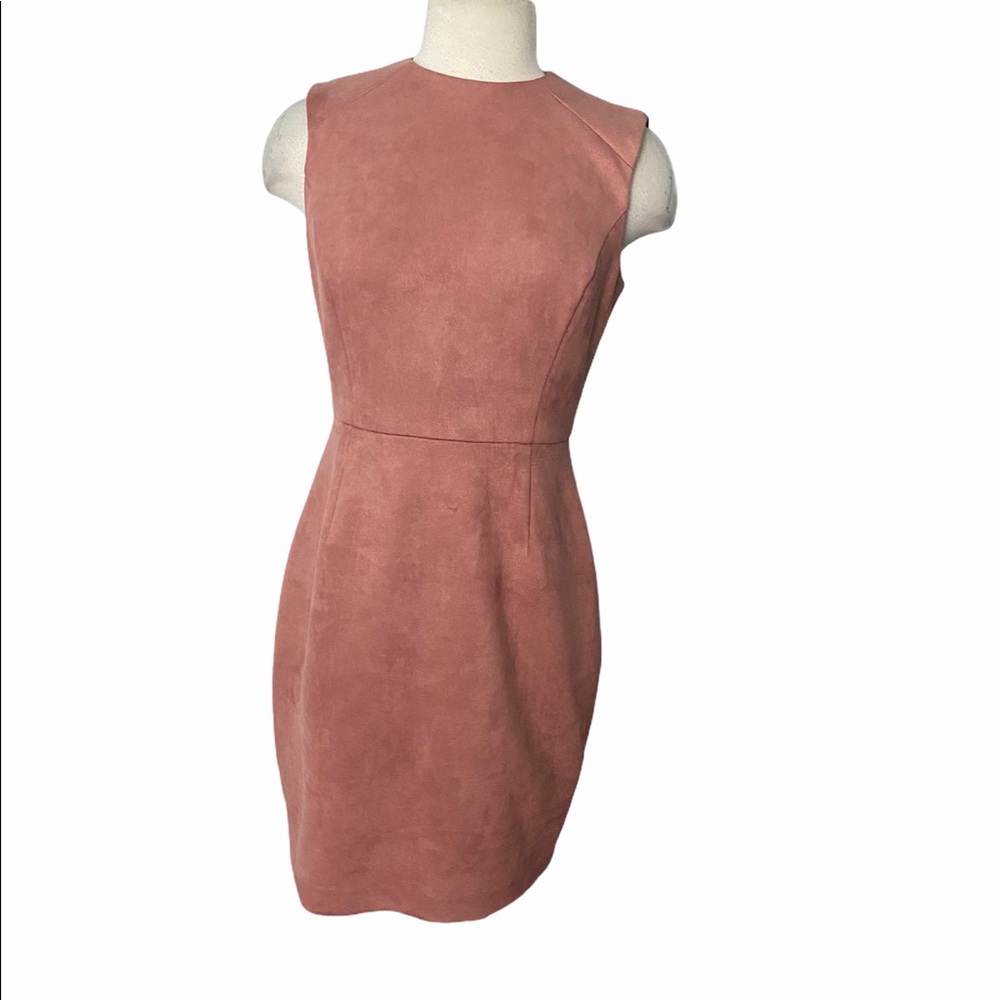 Tahari Arthur S. Levine suede dress pink mauve